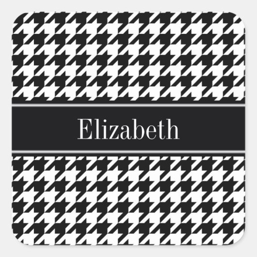 Sticker Carré Black Wht Houndstooth (Devant)