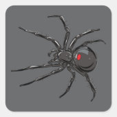 Sticker Carré Black Widow Spider Dessin original (Devant)