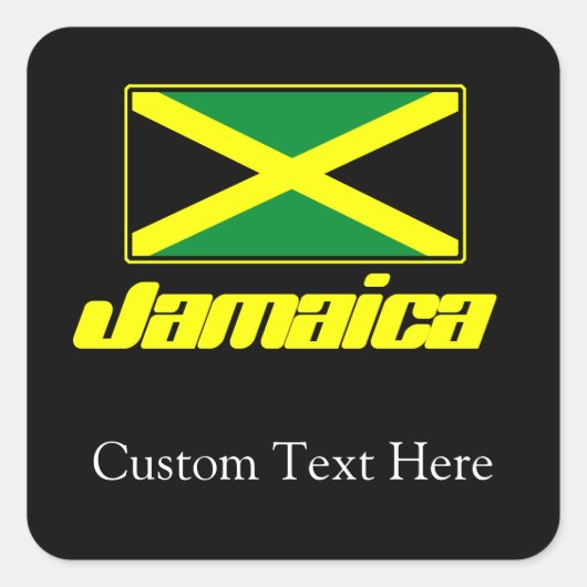 Sticker Carré Black with Jamaica (Devant)