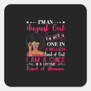 Sticker Carré Black Women August Birthday