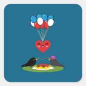 Sticker Carré Blackbird's Spaghetti Meatballs Valentine's Date (Devant)