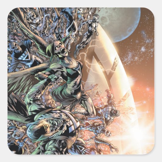 Sticker Carré Blackest Night Group et Moon (Devant)