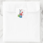 Sticker Carré Blackjack avec jetons de poker (Sac)