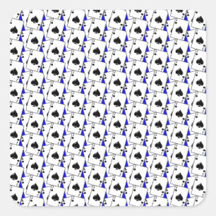 Sticker Carré Blackjack Spades Blue