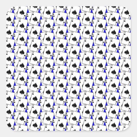Sticker Carré Blackjack Spades Blue (Devant)