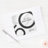 Sticker Carré Blanc 50 Décennie Anniversaire (Enveloppe)