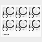 Sticker Carré Blanc 60 Décennie Anniversaire (Feuille)