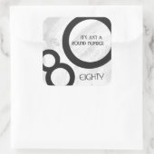 Sticker Carré Blanc 80 Décennie Anniversaire (Sac)