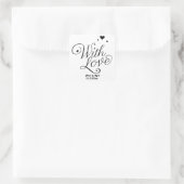 Sticker Carré Blanc avec amour mignon Mariage de calligraphie mo (Sac)