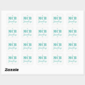 Sticker Carré Blanc avec Aqua Blue pour boîte à bijoux (Feuille)
