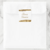 Sticker Carré Blanc avec or (Sac)