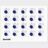 sticker carré blanc bleu et argent royal (Feuille)