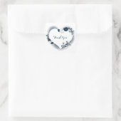 Sticker Carré blanc & cur floral marine merci (Sac)