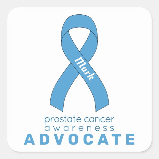 Sticker Carré blanc de prostate Cancer Advocate (Devant)