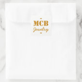 Sticker Carré Blanc Golden Brown initial Nom do-it-yourself (Sac)