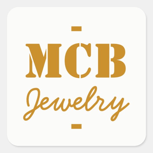 Sticker Carré Blanc Golden Brown initial Nom do-it-yourself (Devant)