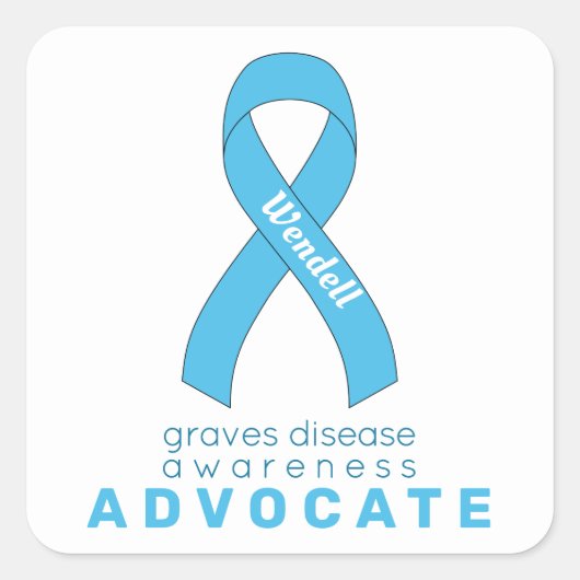 Sticker Carré blanc Graves Disease Advocate (Devant)
