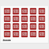 Sticker Carré blanc Joyeux Noël (Feuille)