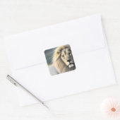 Sticker Carré Blanc Majestic Ethereal Lion blanc (Enveloppe)