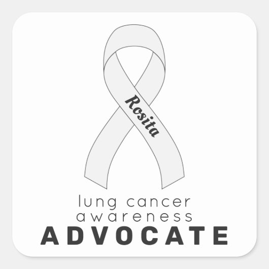 Sticker Carré blanc pour défenseur du cancer du po (Devant)