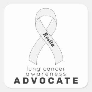Sticker Carré blanc pour défenseur du cancer du po