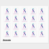 Sticker Carré blanc pour défenseur du cancer du th (Feuille)