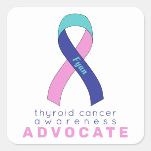 Sticker Carré blanc pour défenseur du cancer du th