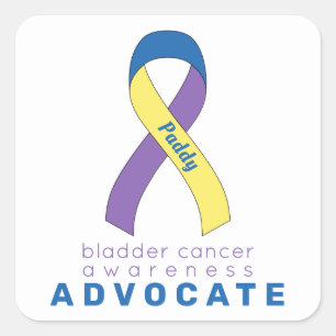 Sticker Carré blanc pour le défenseur du cancer de