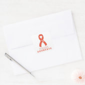 Sticker Carré blanc pour les défenseurs du cancer (Enveloppe)