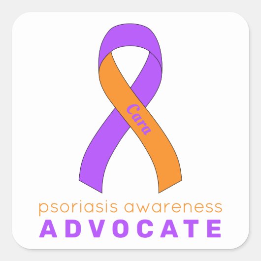 Sticker Carré blanc Psoriasis Advocate (Devant)