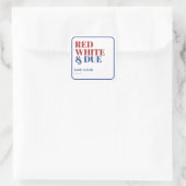 Sticker Carré Blanc rouge et Baby shower du 4 juillet (Sac)