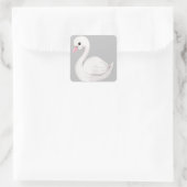 Sticker Carré Blanc Swan Elegant Gris Script Genre Neutre (Sac)