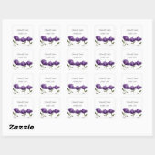 Sticker Carré Blanc violet floral moderne romantique élégant (Feuille)