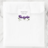 Sticker Carré Blanc violet floral moderne romantique élégant (Sac)