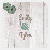 Sticker Carré blanchir Turquoise Rustique Personnalisé (Devant)