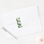 Sticker Carré Blancs fleurs de gardenia sur blanc (Enveloppe)