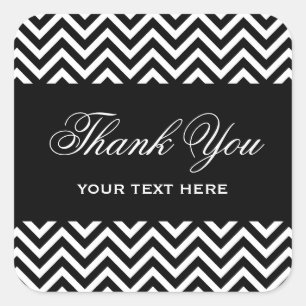 Sticker Carré Blancs modernes Chevron noirs et blancs