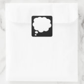 Sticker Carré Blank Cartoon Comic Message de réflexion (Sac)