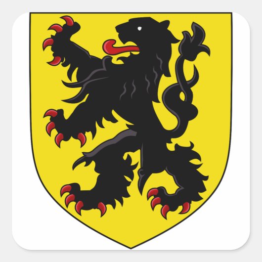 Sticker Carré Blason des Flandres (Devant)