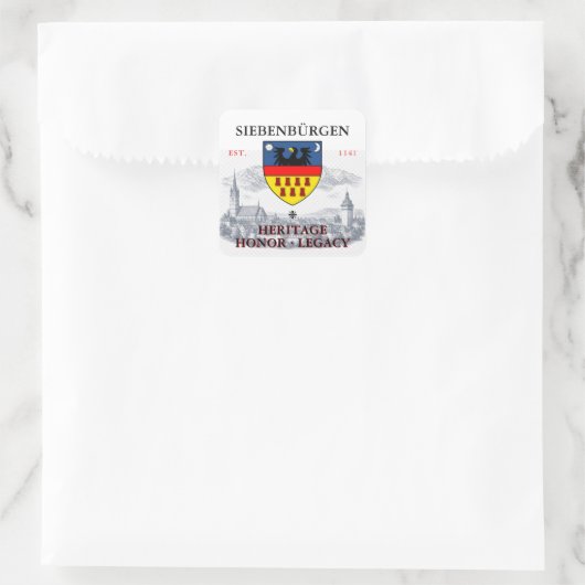 Sticker Carré Blason des Saxons de Transylvanie (Sac)