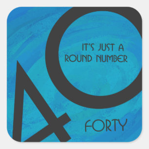 Sticker Carré Bleu 40 Décennie Anniversaire