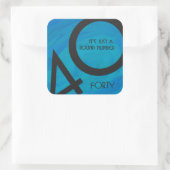 Sticker Carré Bleu 40 Décennie Anniversaire (Sac)