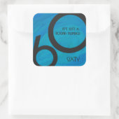 Sticker Carré Bleu 60 Décennie Anniversaire (Sac)