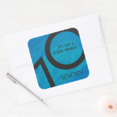 Sticker Carré Bleu 70 Décennie Anniversaire (Enveloppe)