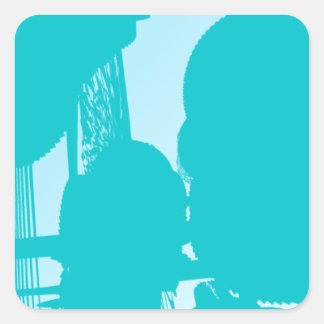 Sticker Carré bleu 7748 art abstrait