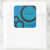 Sticker Carré Bleu 80 Décennie Anniversaire (Sac)