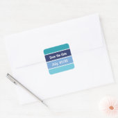 Sticker Carré Bleu amusant rayé (Enveloppe)