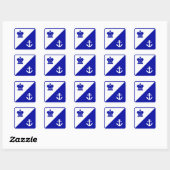 Sticker Carré bleu Ancre et couronne (Feuille)