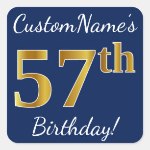 Sticker Carré Bleu, anniversaire d'or de Faux cinquante-septièm