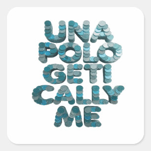 Sticker Carré Bleu Attrayant UNAPOLOGETICALLY ME Vinyle Style